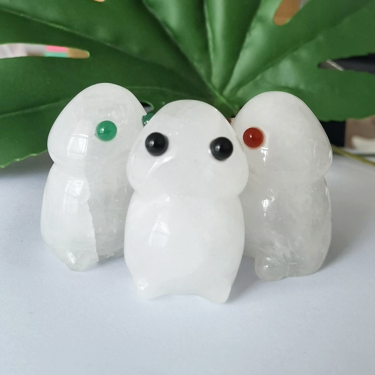 Handmade Craved Gemstone Monster Pendant for Home & office Decor 25X40MM  Spirit Crystal Ghost Sculpture Figurine Ornament Healing Stone