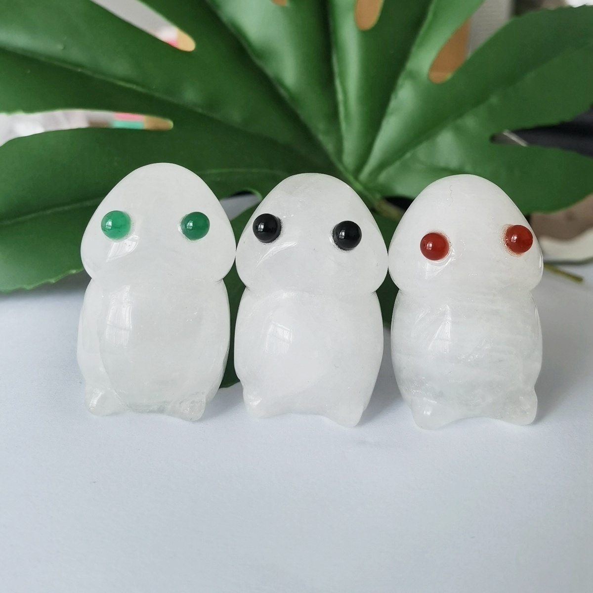 Handmade Craved Gemstone Monster Pendant for Home & office Decor 25X40MM  Spirit Crystal Ghost Sculpture Figurine Ornament Healing Stone