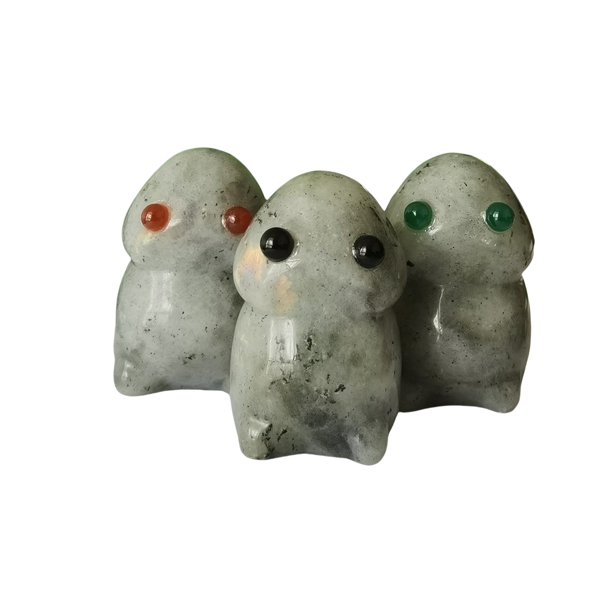 Handmade Craved Labradorite Monster Pendant for Home & office Decor 25X40MM  Spirit Crystal Ghost Sculpture Figurine Ornament Healing Stone