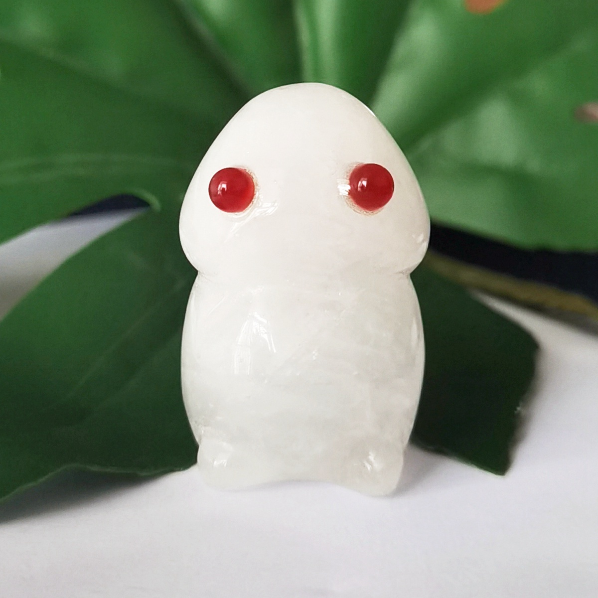 Handmade Craved Gemstone Monster Pendant for Home & office Decor 25X40MM  Spirit Crystal Ghost Sculpture Figurine Ornament Healing Stone