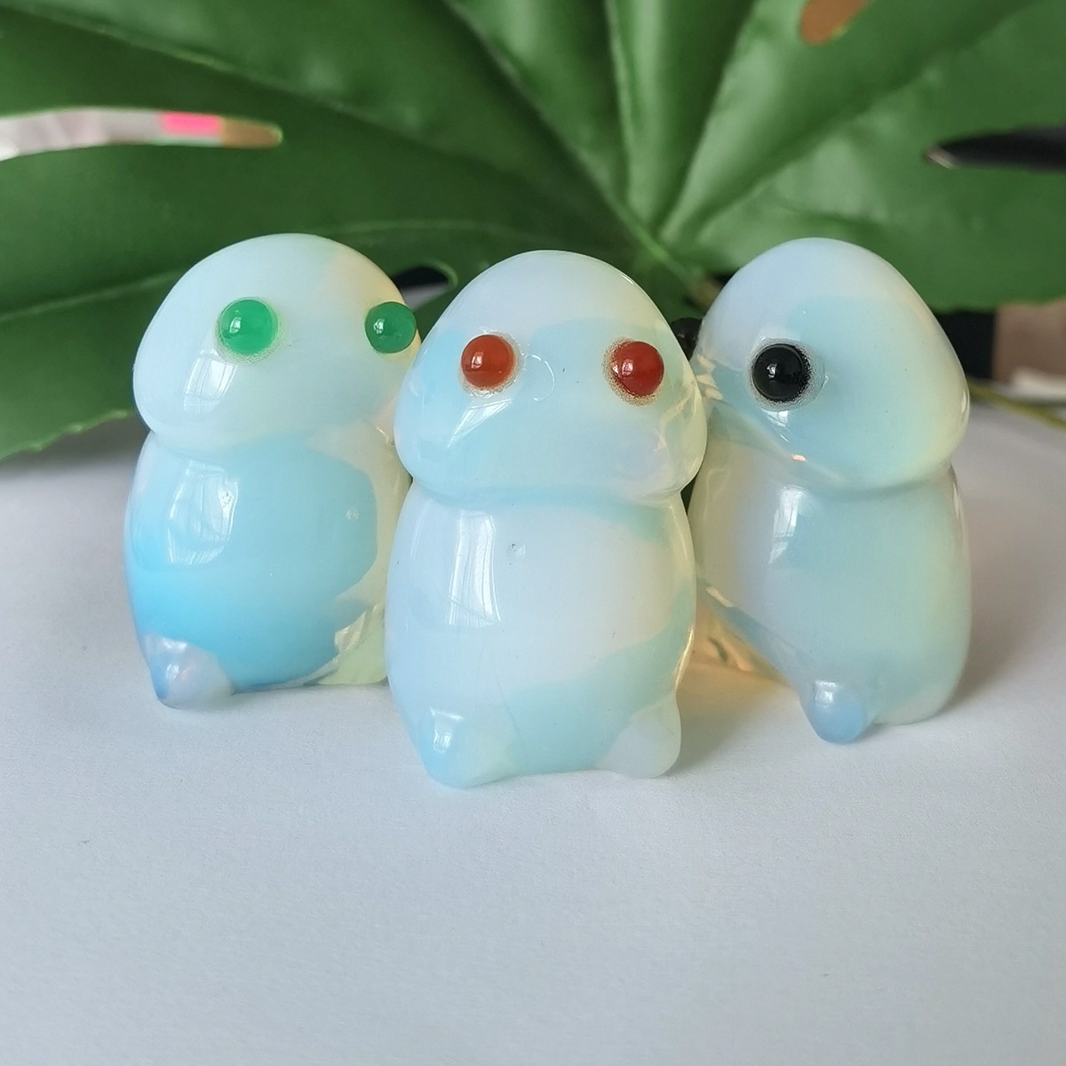 Handmade Opal Gemstone Monster Pendant for Home & office Decor 25X40MM  Spirit Crystal Ghost Sculpture Figurine Ornament Healing Stone