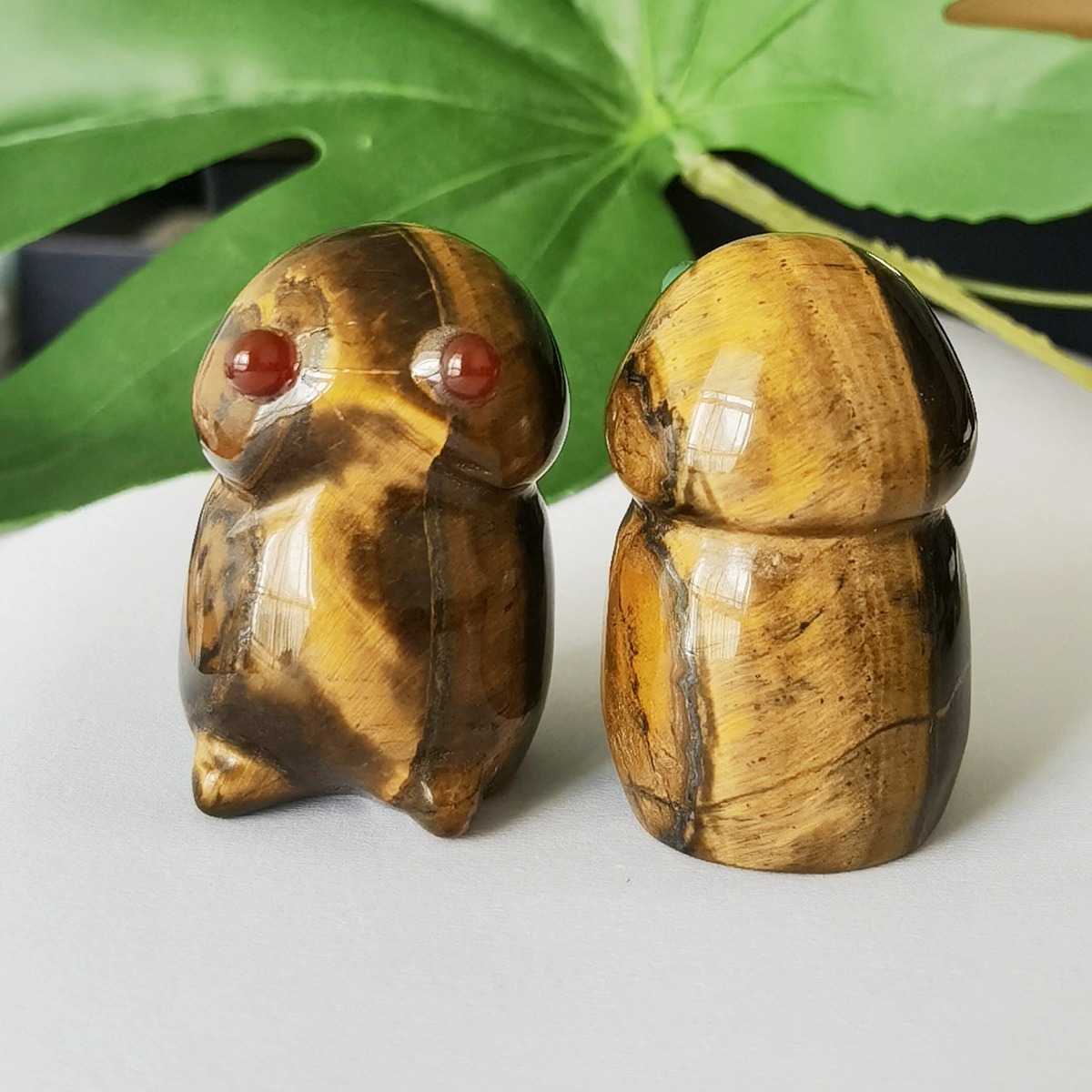 Handmade Craved Tiger Eye Monster Pendant for Home & office Decor 25X40MM  Spirit Crystal Ghost Sculpture Figurine Ornament Healing Stone
