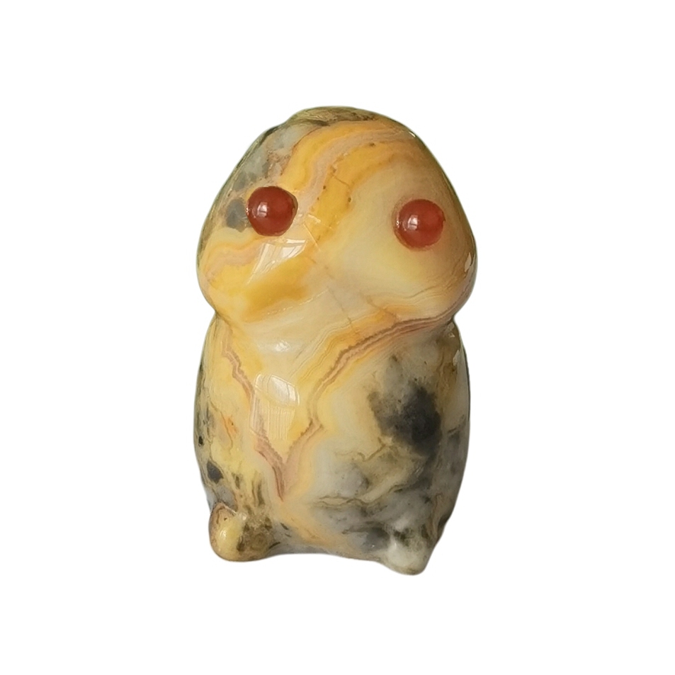 Handmade Craved Gemstone Monster Pendant for Home & office Decor 25X40MM  Spirit Crystal Ghost Sculpture Figurine Ornament Healing Stone