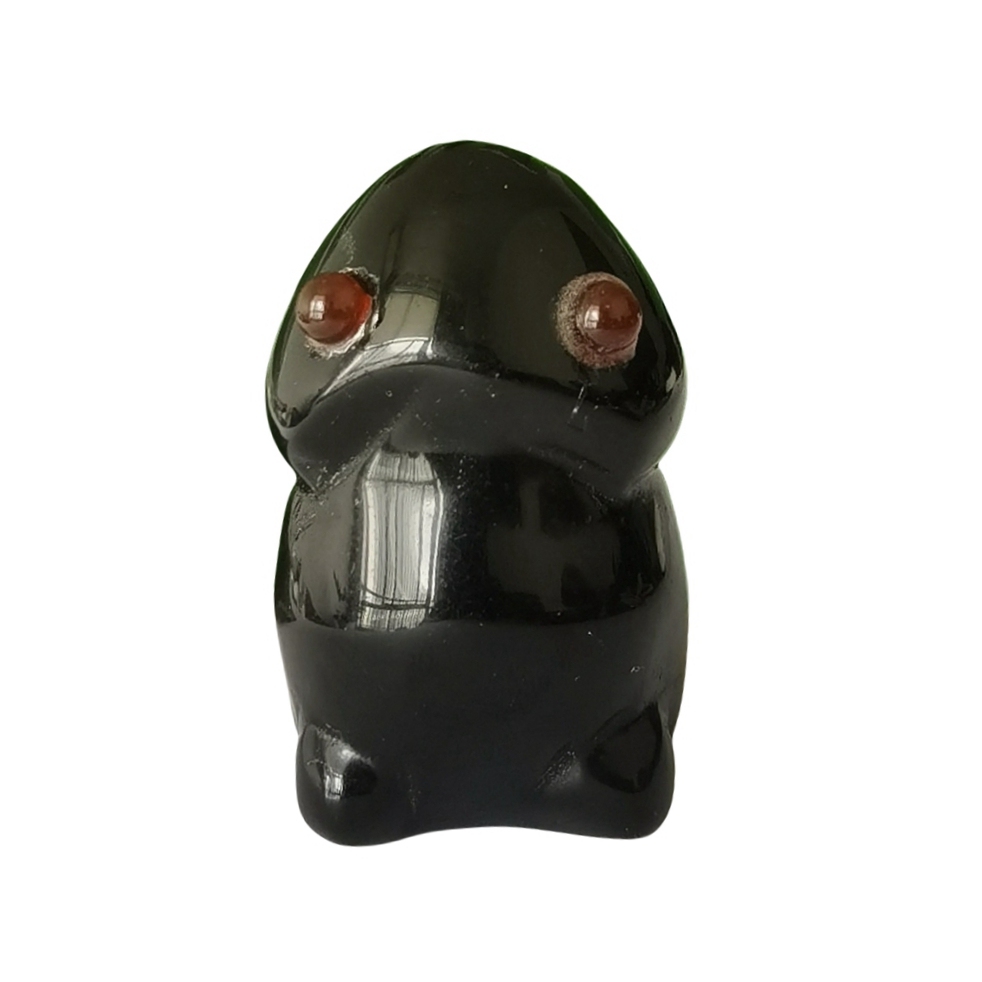 Handmade Craved Black Obsidian Gemstone Monster Pendant for Home & office Decor 25X40MM  Spirit Crystal Ghost Sculpture Figurine Ornament Healing Stone
