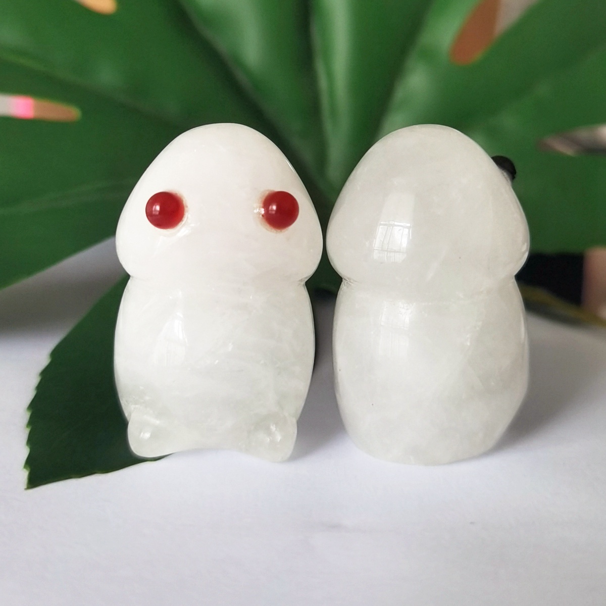 Handmade Craved Gemstone Monster Pendant for Home & office Decor 25X40MM  Spirit Crystal Ghost Sculpture Figurine Ornament Healing Stone