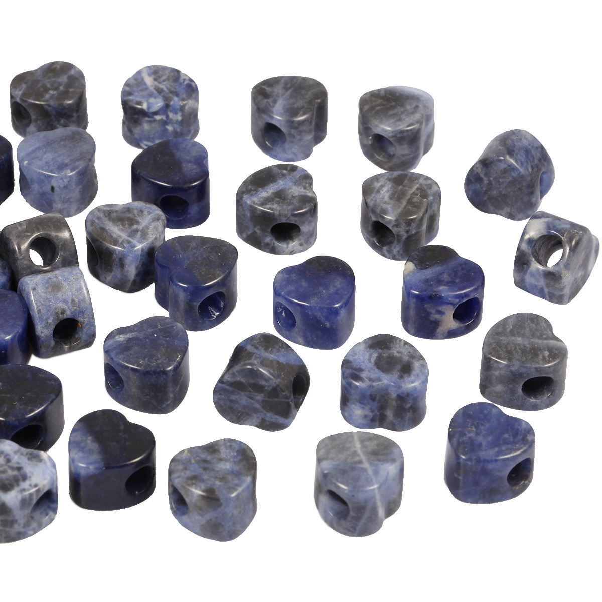 Handmade Craved Loose 14MM Heart Stone Beads for Making Jewelry Drilled Big Hole-5MM 1Pieces