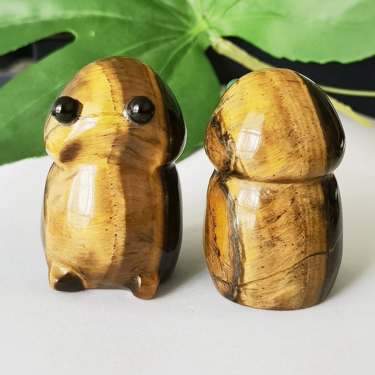 Handmade Craved Tiger Eye Monster Pendant for Home & office Decor 25X40MM  Spirit Crystal Ghost Sculpture Figurine Ornament Healing Stone