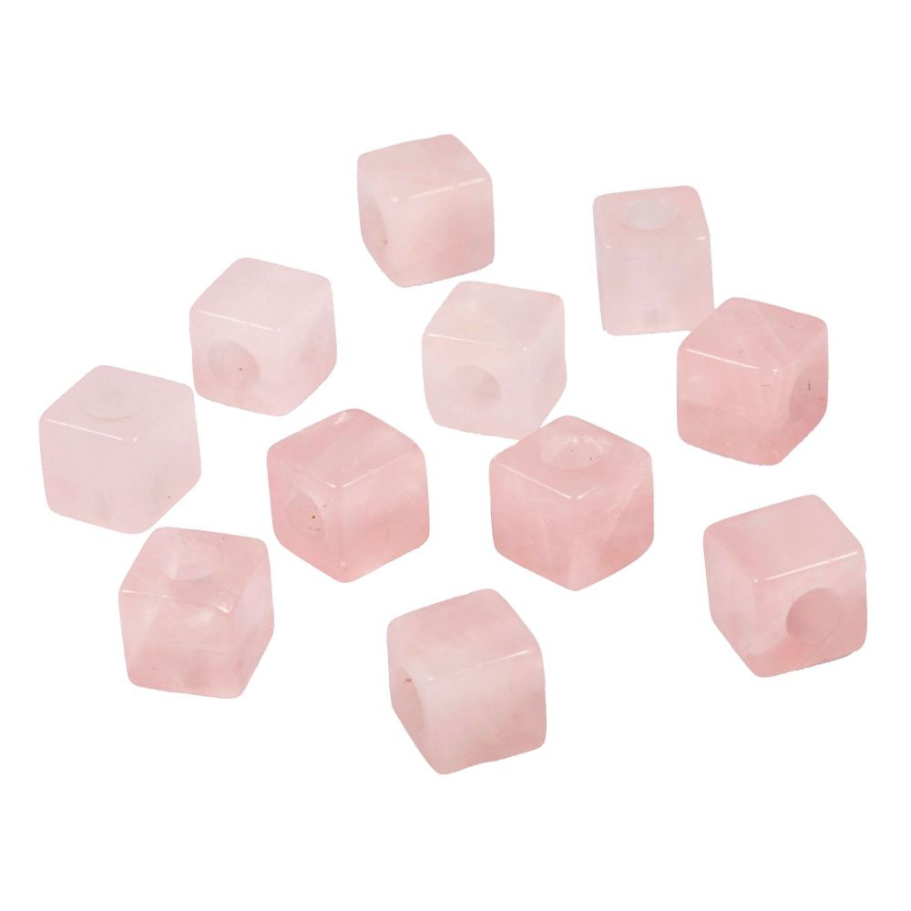 Handmade Craved Loose 10X10mM Cube Stone Beads for Making Jewelry Drilled Big Hole-5MM 1Pieces