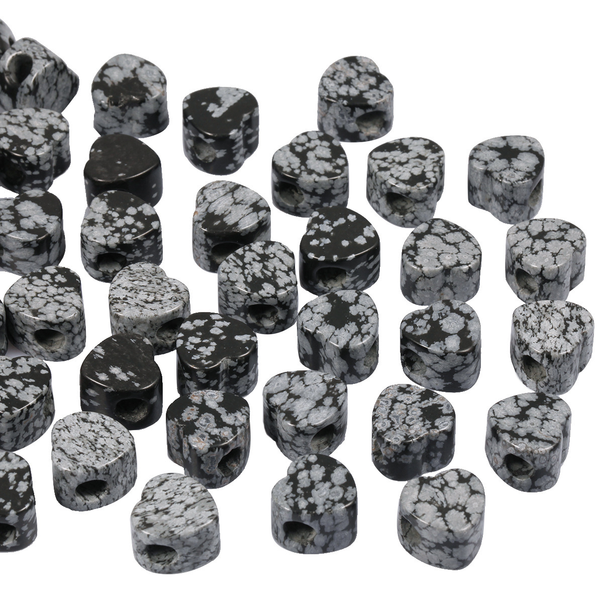 Handmade Craved Loose 14MM Heart Stone Beads for Making Jewelry Drilled Big Hole-5MM 1Pieces
