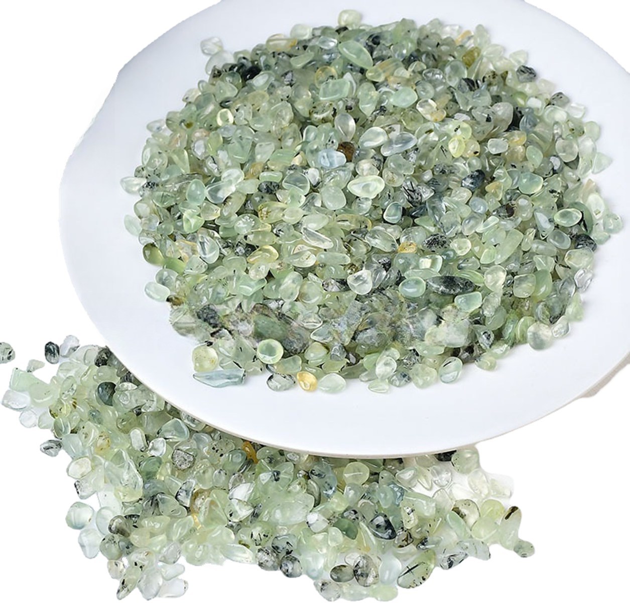 Chip Prehnite Epidote Beads for Home Decoration & Decor Making Jewelry 100Gram Crushed Irregular Tumbled Stone Pieces Beads No hole