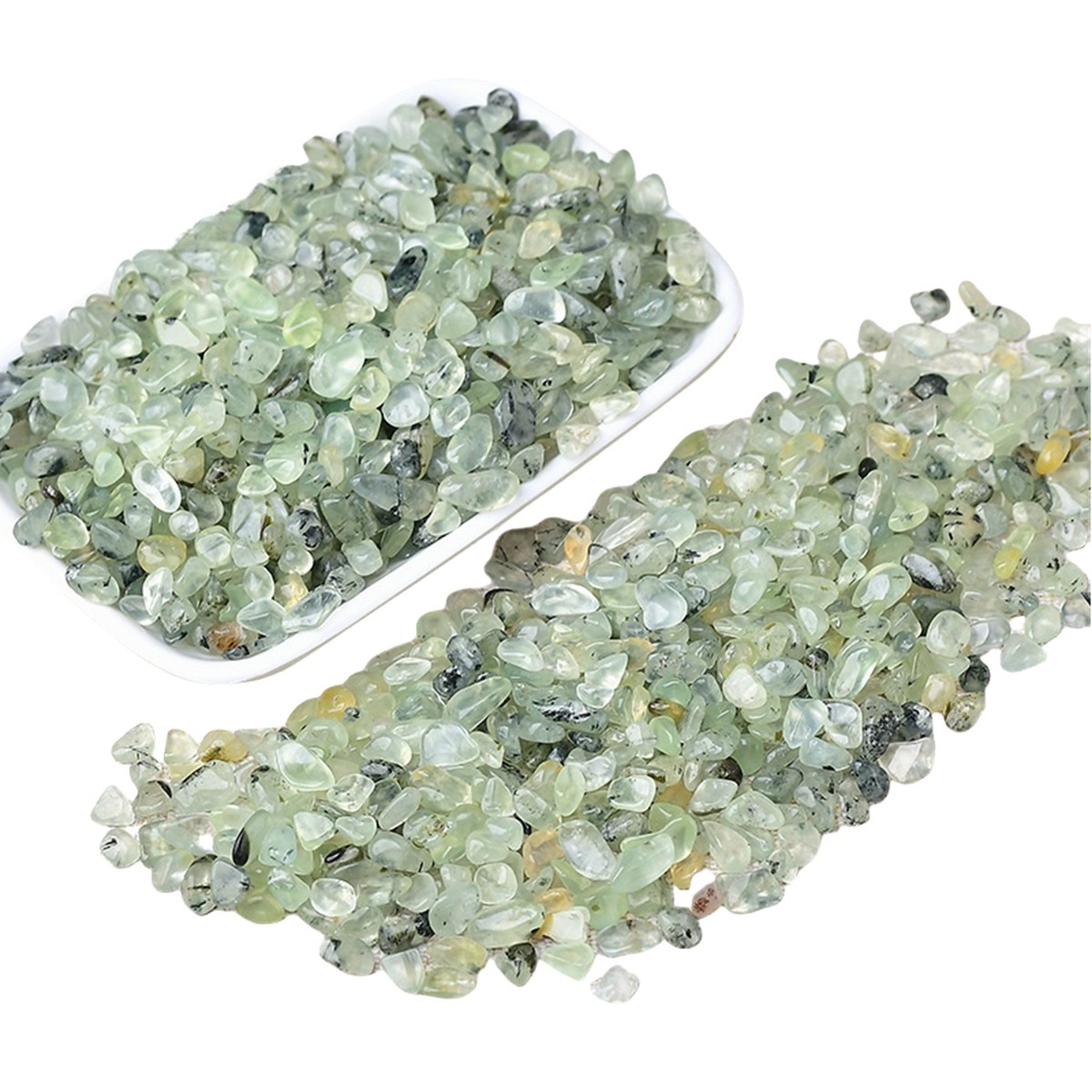 Chip Prehnite Epidote Beads for Home Decoration & Decor Making Jewelry 100Gram Crushed Irregular Tumbled Stone Pieces Beads No hole