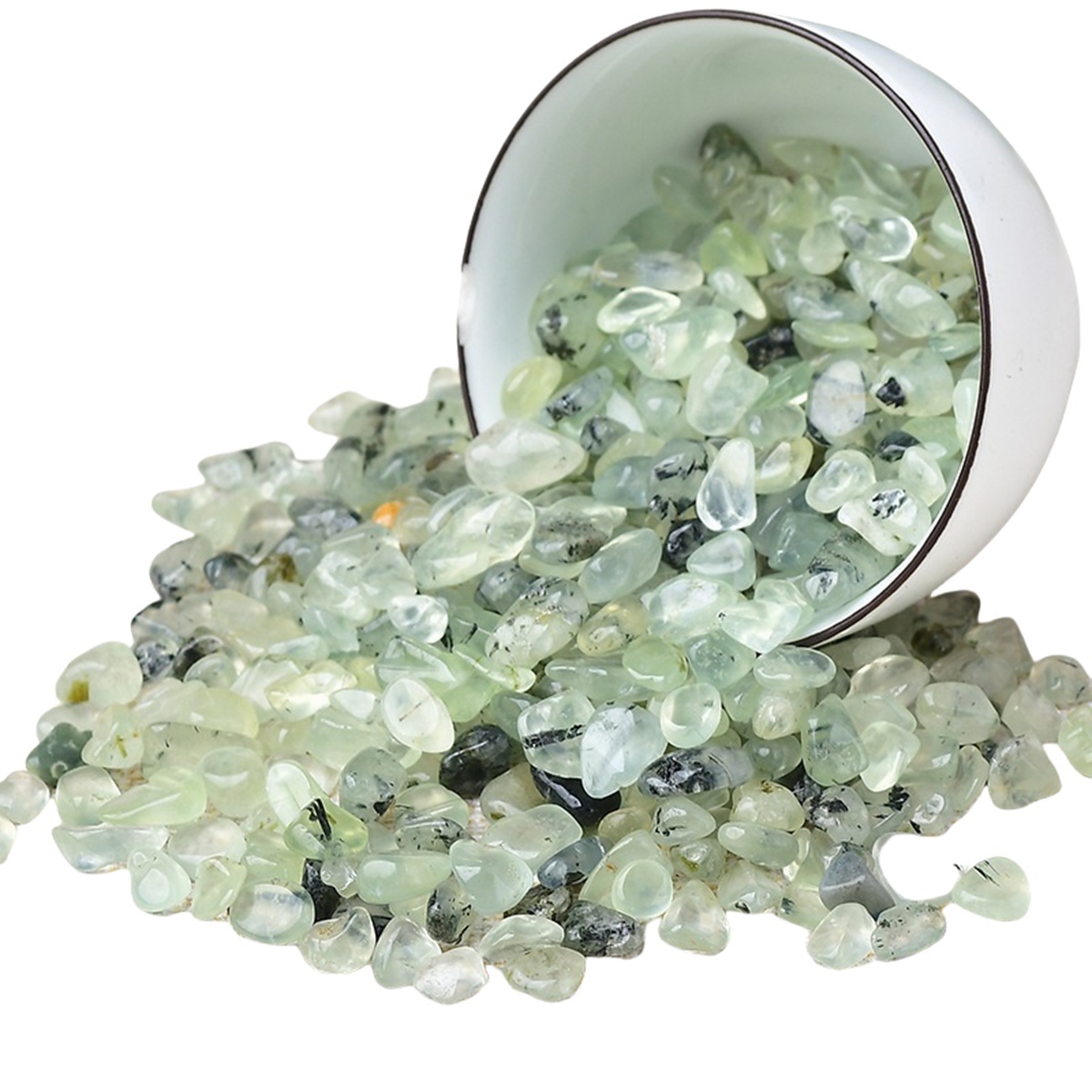 Chip Prehnite Epidote Beads for Home Decoration & Decor Making Jewelry 100Gram Crushed Irregular Tumbled Stone Pieces Beads No hole