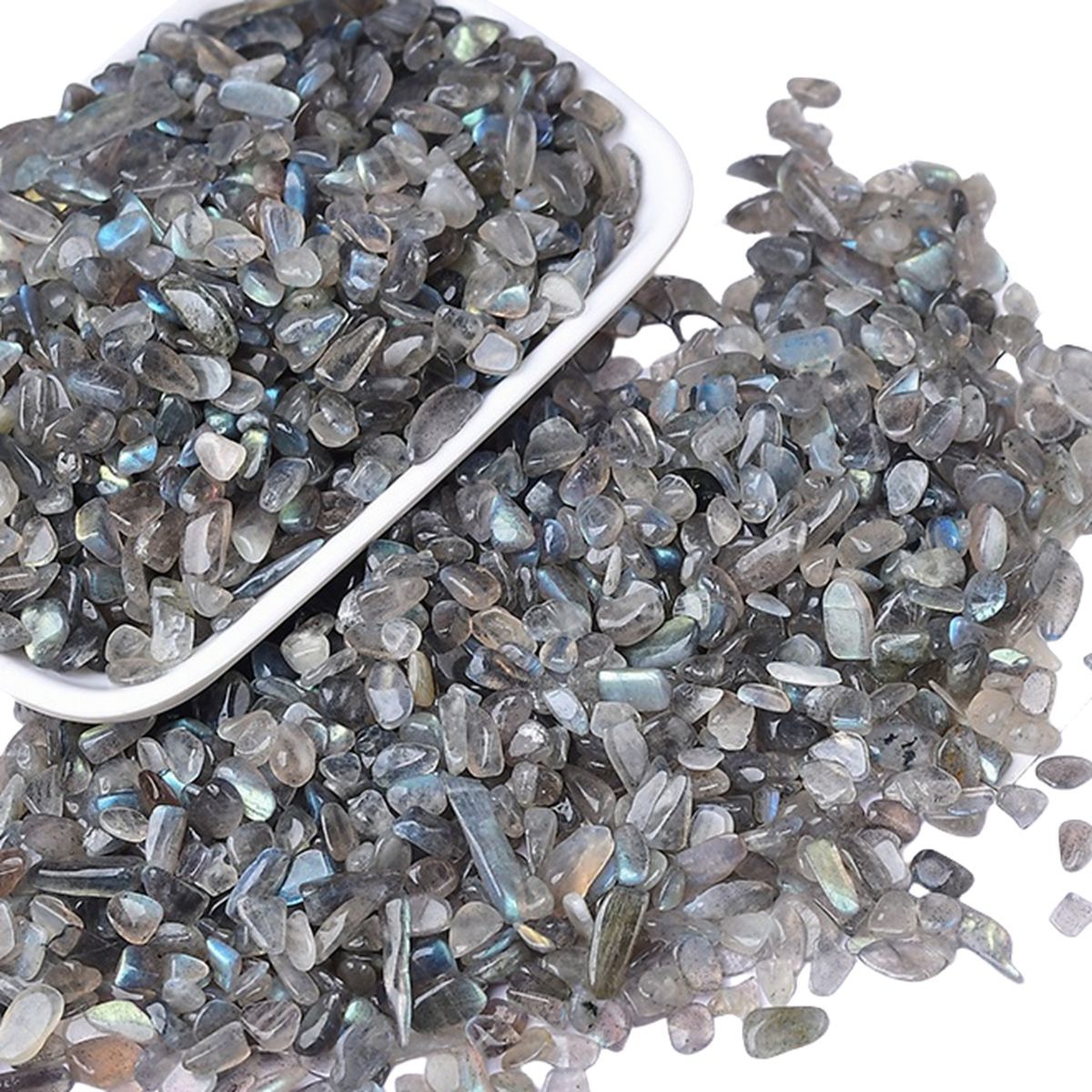 Chip Labradorite Beads for Home Decoration & Decor Making Jewelry 100Gram Crushed Irregular Tumbled Stone Pieces Beads No hole