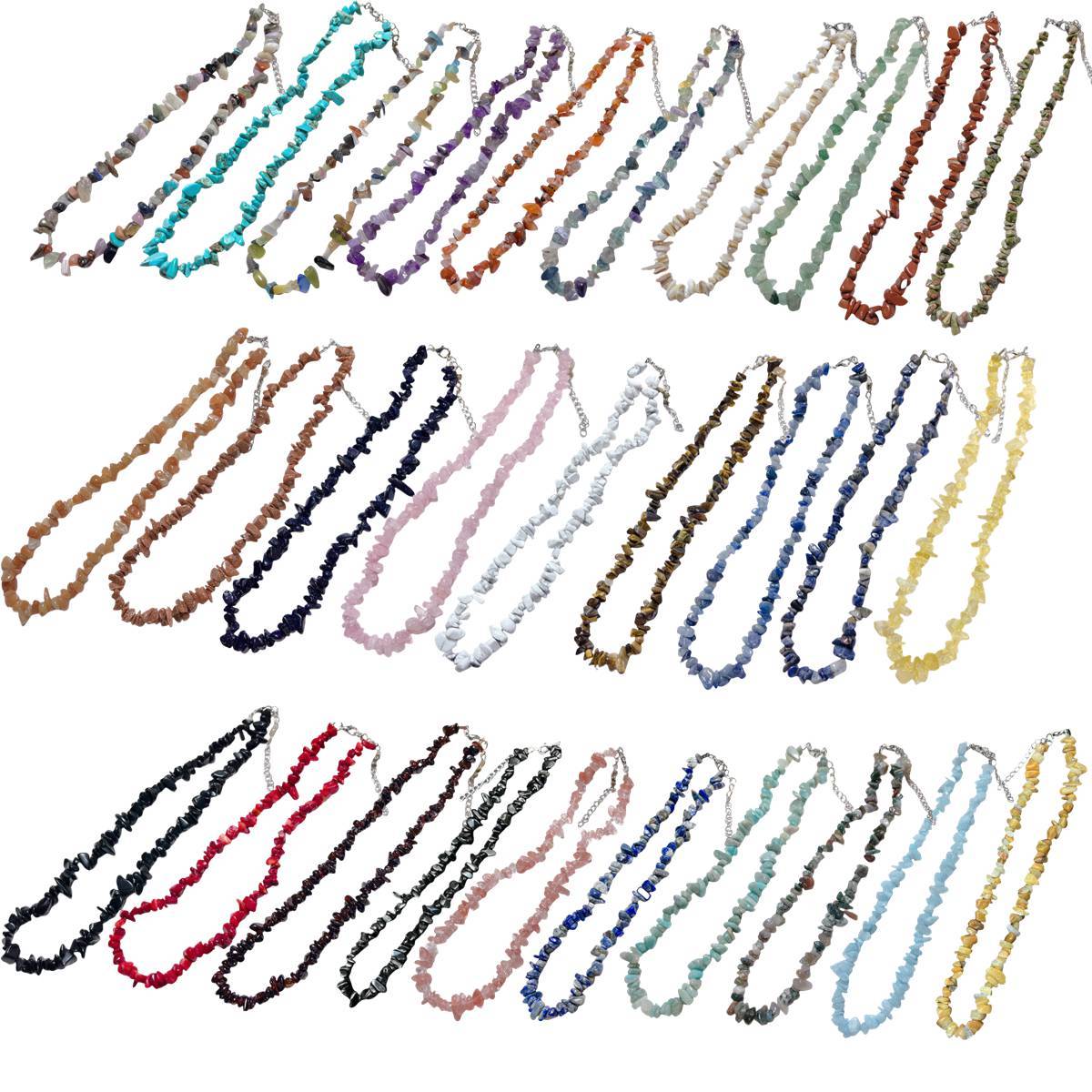 Chip Stone Beads necklaces for Women Handmade Nuggets Gemstone Choker