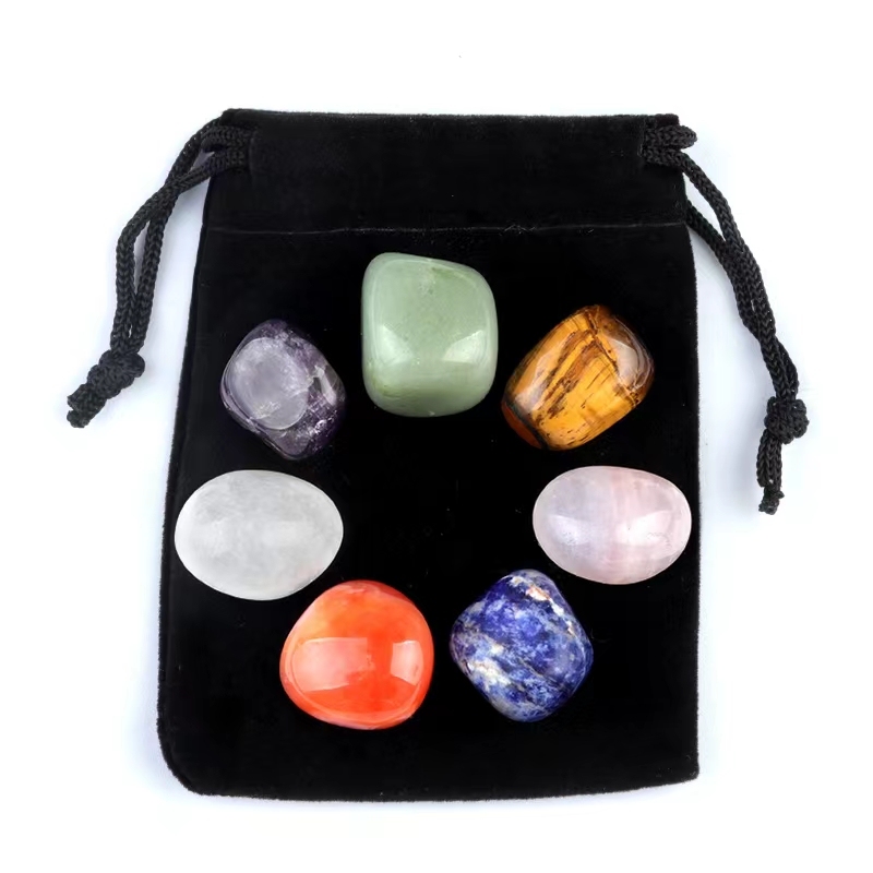 7 Chakra Tumbled Stone for Decor  Healing Crystals Polished Energy Reiki Tumbling Balancing Decoration Meditation Therapy