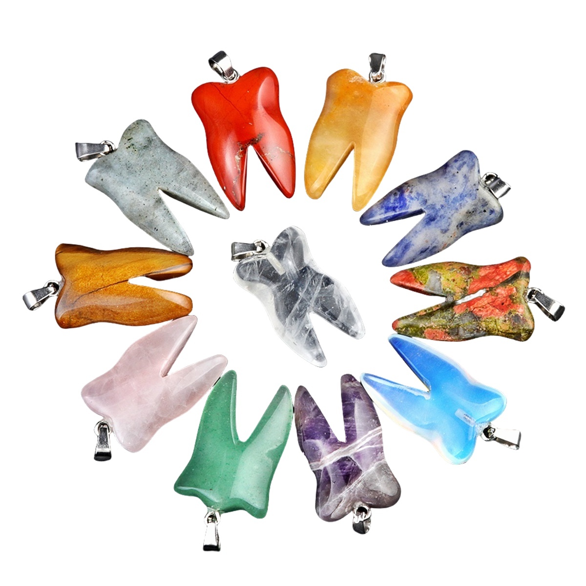 Mini Cute Teeth Stone Pendant for Making Jewelry necklace