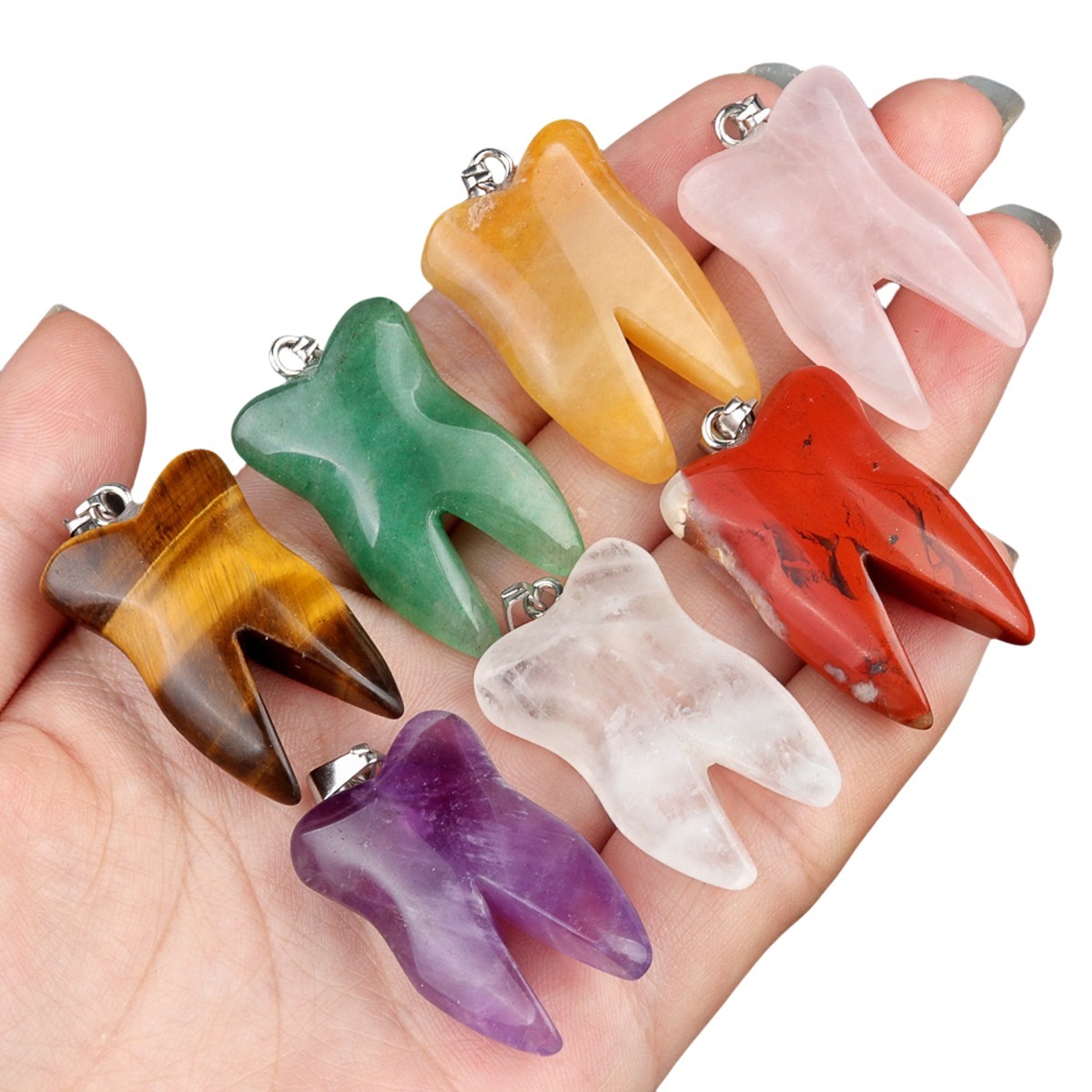 Mini Cute Teeth Stone Pendant for Making Jewelry necklace