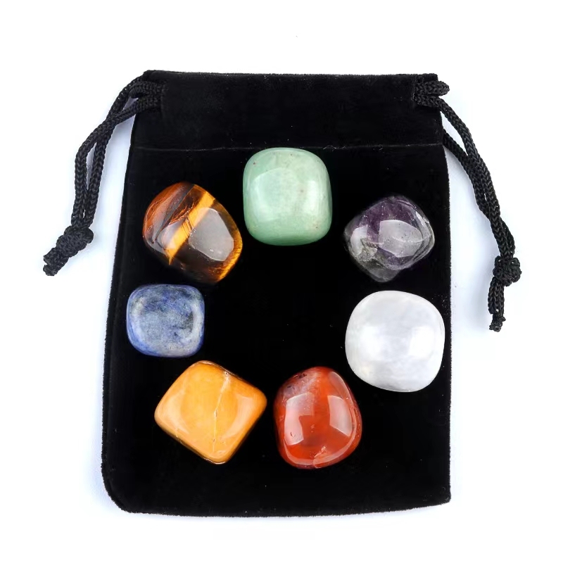 7 Chakra Tumbled Stone for Decor  Healing Crystals Polished Energy Reiki Tumbling Balancing Decoration Meditation Therapy