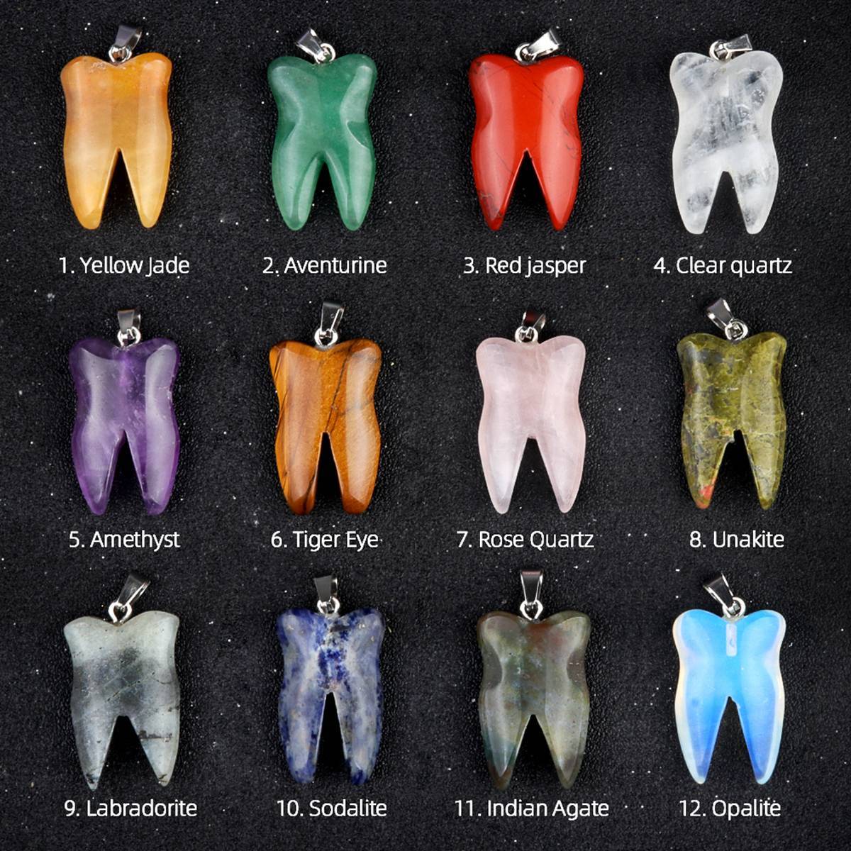 Mini Cute Teeth Stone Pendant for Making Jewelry necklace