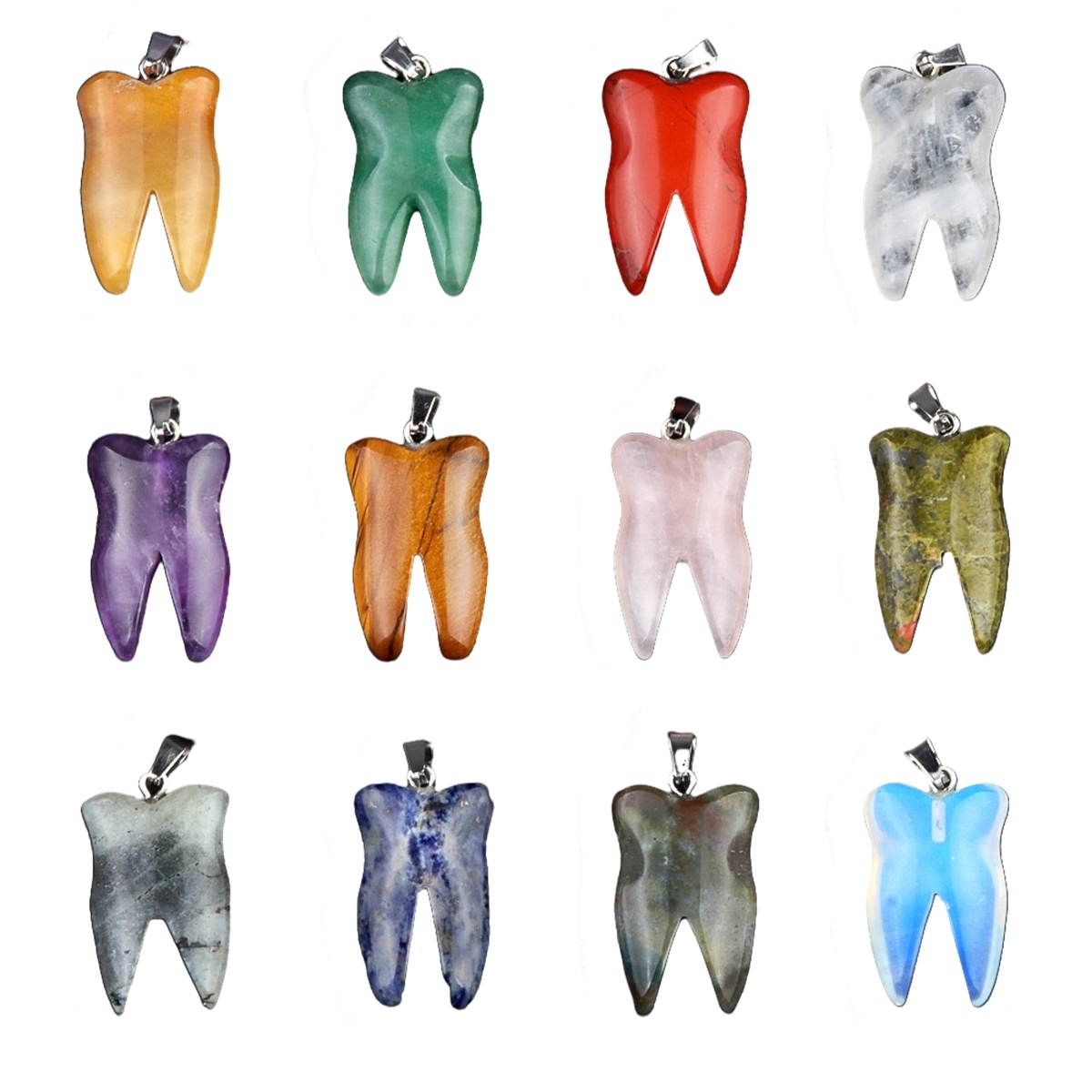Mini Cute Teeth Stone Pendant for Making Jewelry necklace