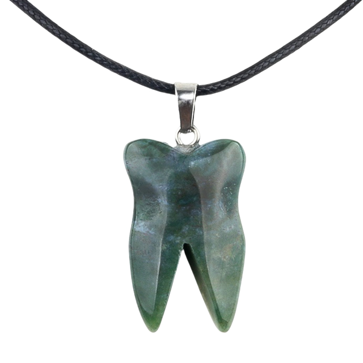 Fancy Jasper Tooth Necklace for women men Handmade Craved Gemstone Teeth CrystalPendant for Making Jewelry
