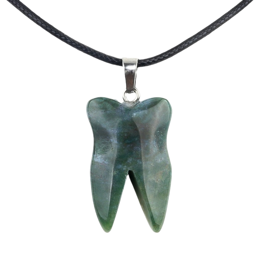 Fancy Jasper Tooth Necklace for women men Handmade Craved Gemstone Teeth CrystalPendant for Making Jewelry