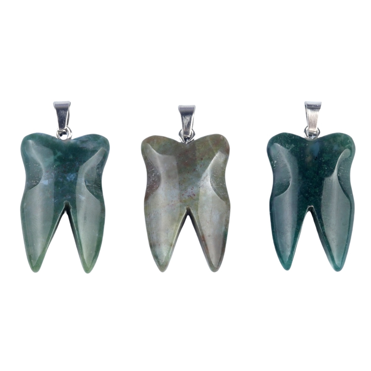 Fancy Jasper Tooth Necklace for women men Handmade Craved Gemstone Teeth CrystalPendant for Making Jewelry