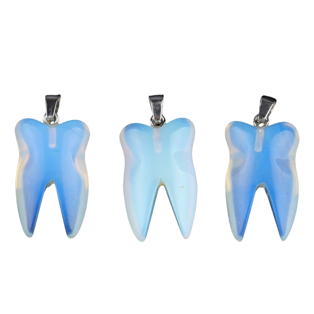 Opal Tooth Necklace for women men Handmade Craved Gemstone Teeth CrystalPendant for Making Jewelry