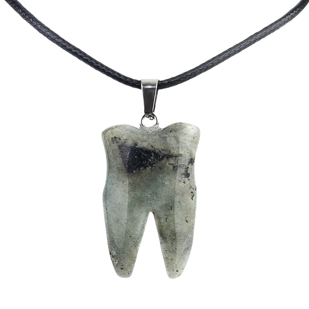Labradorite Tooth Necklace for women men Handmade Craved Gemstone Teeth CrystalPendant for Making Jewelry