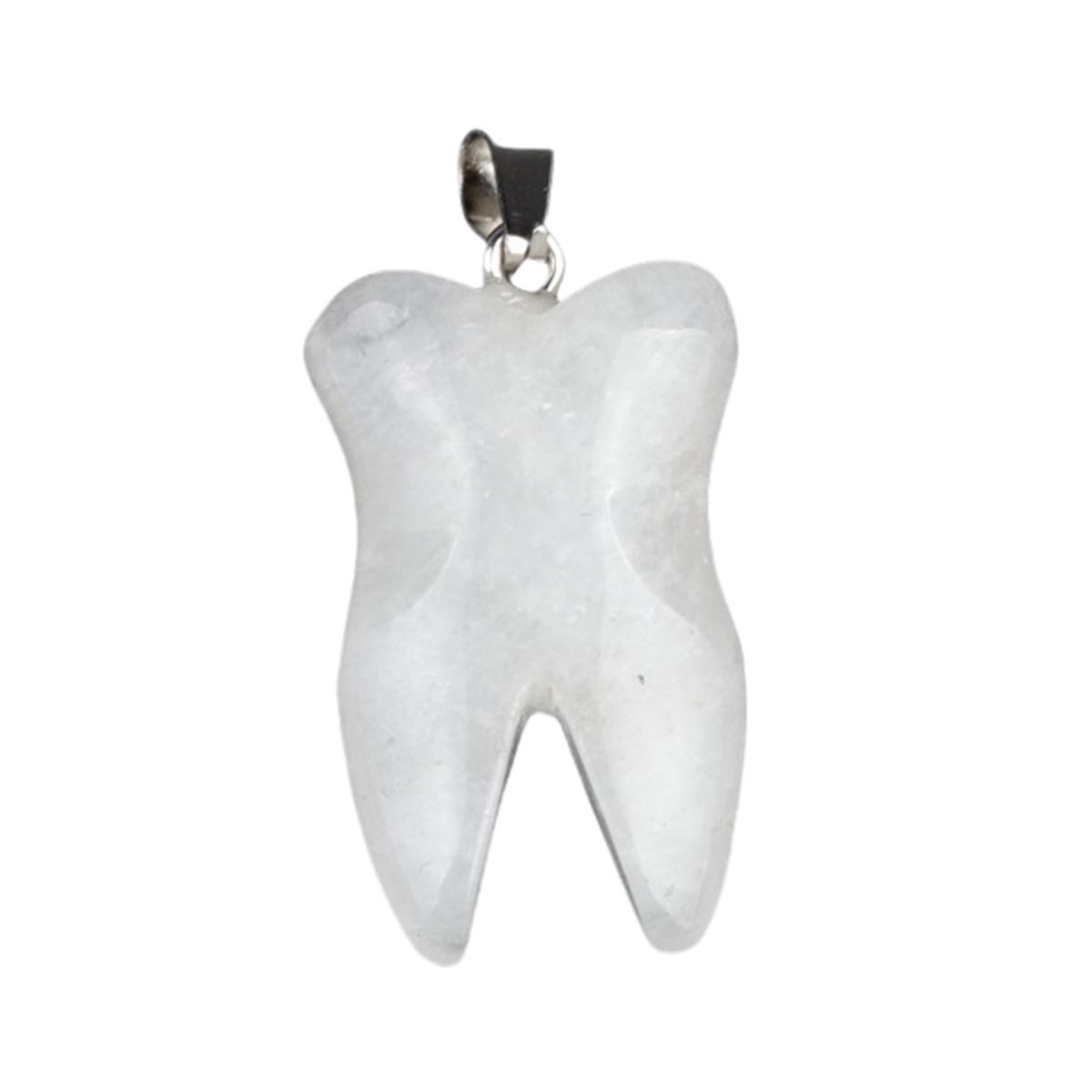 Quartz Crystal Tooth Necklace for women men Handmade Craved Gemstone Teeth CrystalPendant for Making Jewelry