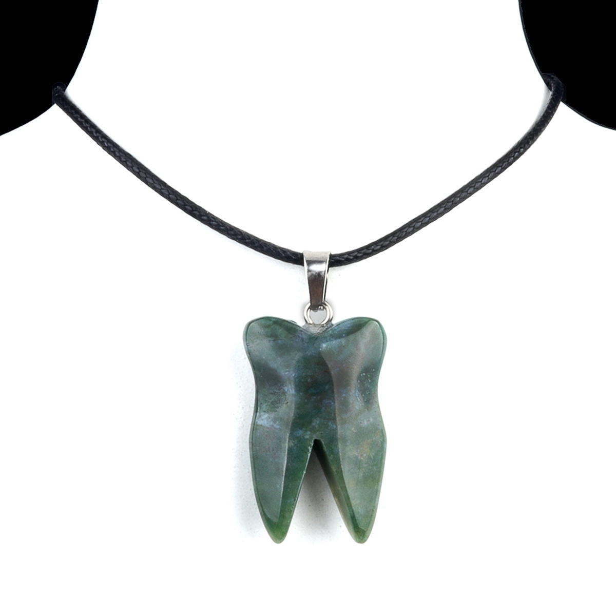 Fancy Jasper Tooth Necklace for women men Handmade Craved Gemstone Teeth CrystalPendant for Making Jewelry