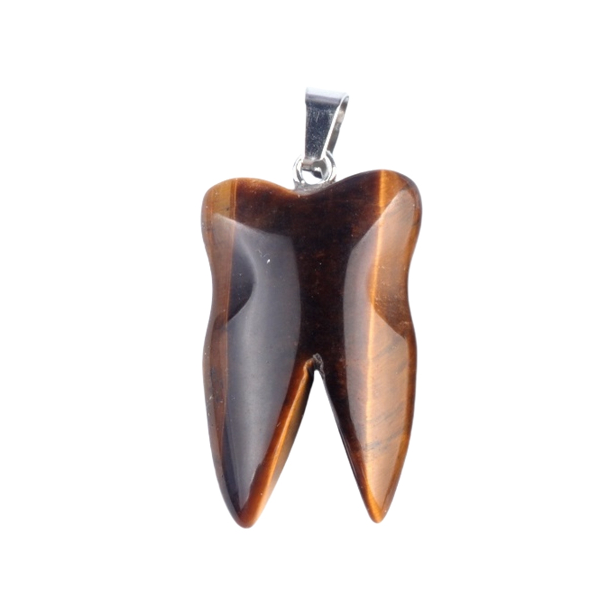 Yellow Tiger Eye Tooth Necklace for women men Handmade Craved Gemstone Teeth CrystalPendant for Making Jewelry
