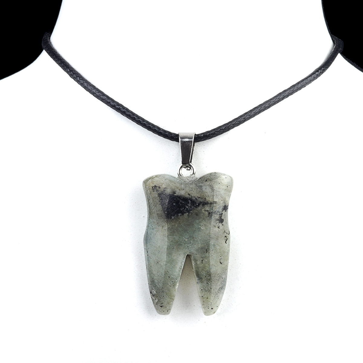 Labradorite Tooth Necklace for women men Handmade Craved Gemstone Teeth CrystalPendant for Making Jewelry