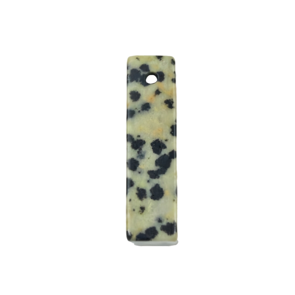 Dalmation Jasper  Rectangle Stone Pendant for Making Jewelry Necklace Earrings 6X6X25MM Cuboid Beads