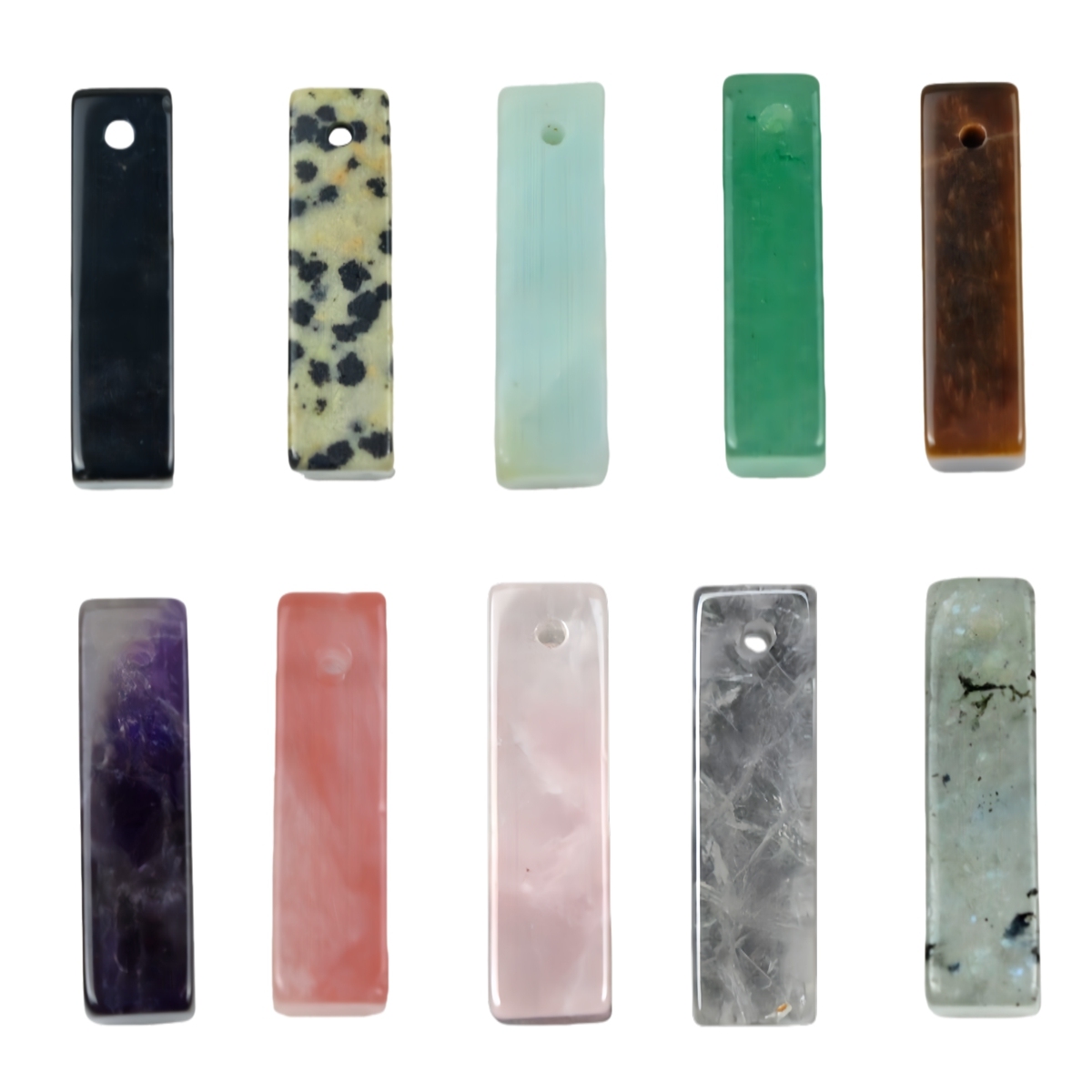 Rectangle Stone Pendant for Making Jewelry Necklace Earrings 6X6X25MM Cuboid Beads