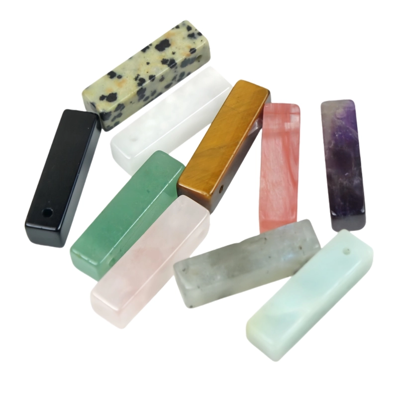 Rectangle Stone Pendant for Making Jewelry Necklace Earrings 6X6X25MM Cuboid Beads