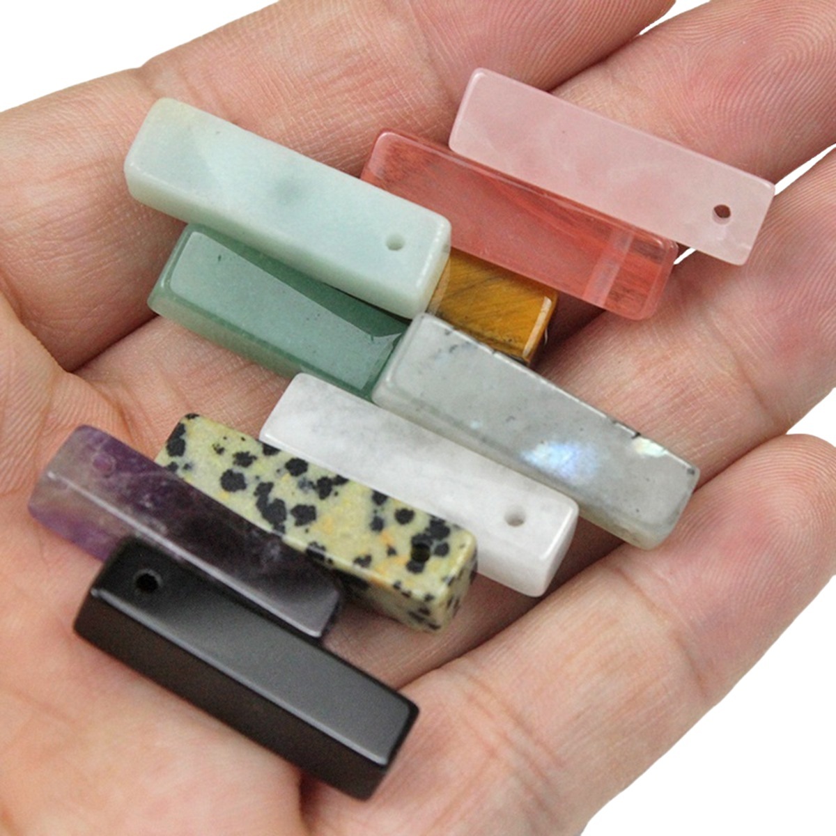 Rectangle Stone Pendant for Making Jewelry Necklace Earrings 6X6X25MM Cuboid Beads