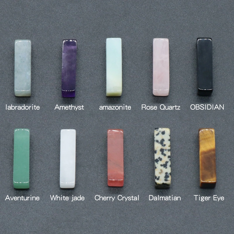 Rectangle Stone Pendant for Making Jewelry Necklace Earrings 6X6X25MM Cuboid Beads
