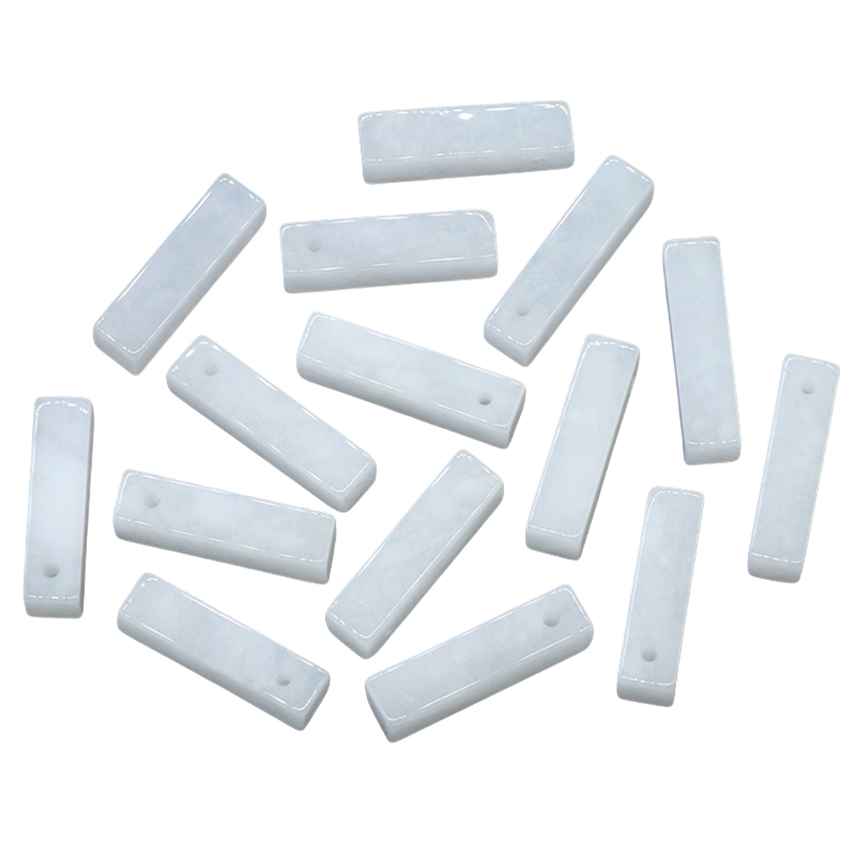 White Jade Rectangle Stone Pendant for Making Jewelry Necklace Earrings 6X6X25MM Cuboid Beads