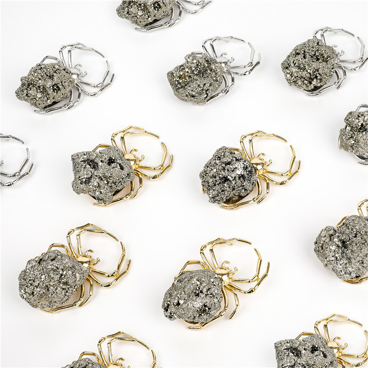 Druzy Crystal Spider Miniature Figurines Animals Ornament Home Decoration
