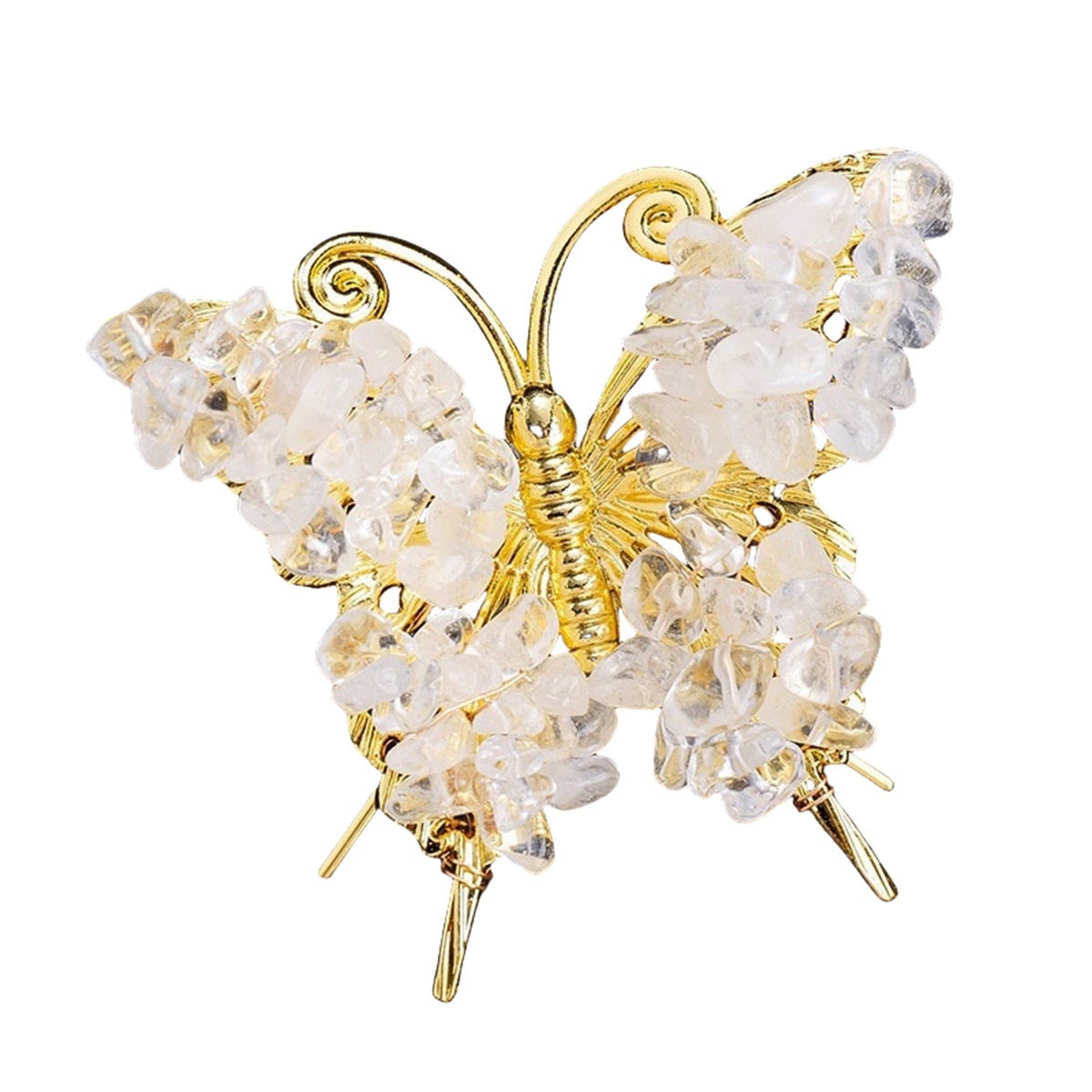 Butterfly Gemstone Decor for Office Table Home Chip Stone  Animal Ornament Decoration