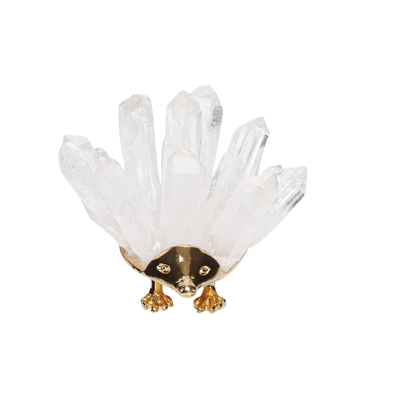 Kyanite Cluster Hedgehog Miniature Figurines Animals Ornament Home Decoration