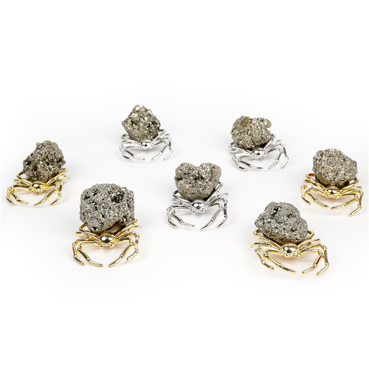 Druzy Crystal Spider Miniature Figurines Animals Ornament Home Decoration