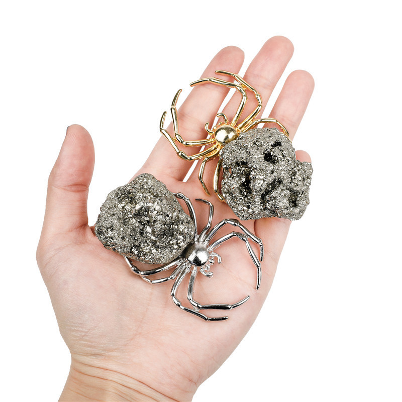 Druzy Crystal Spider Miniature Figurines Animals Ornament Home Decoration