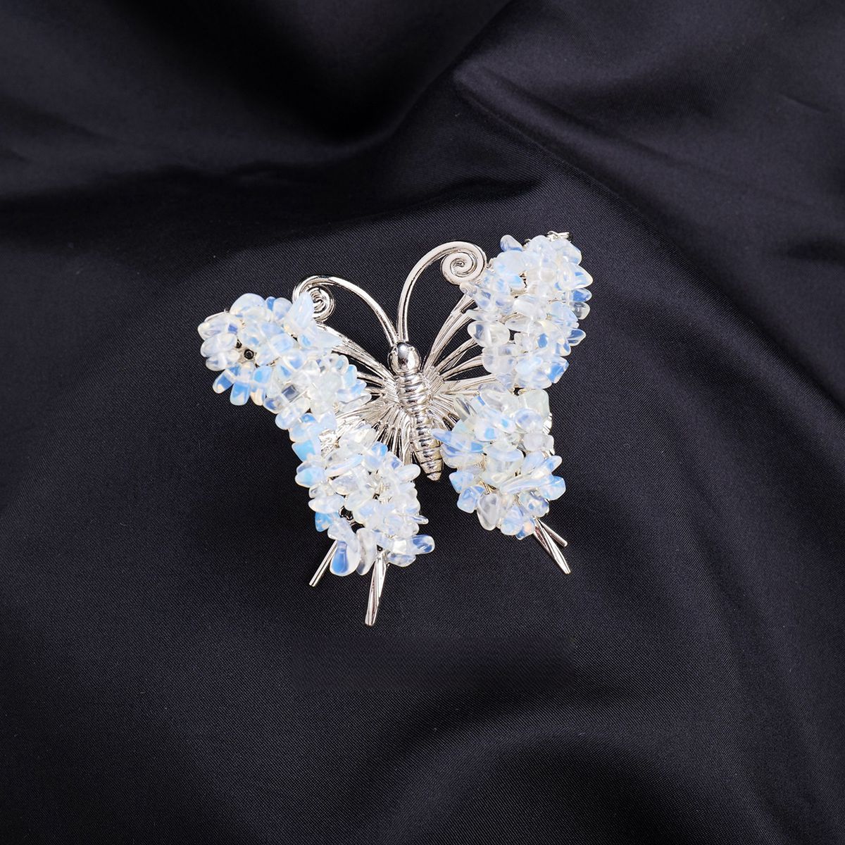 Opalite Butterfly Gemstone Decor for Office Table Home Chip Stone  Animal Ornament Decoration