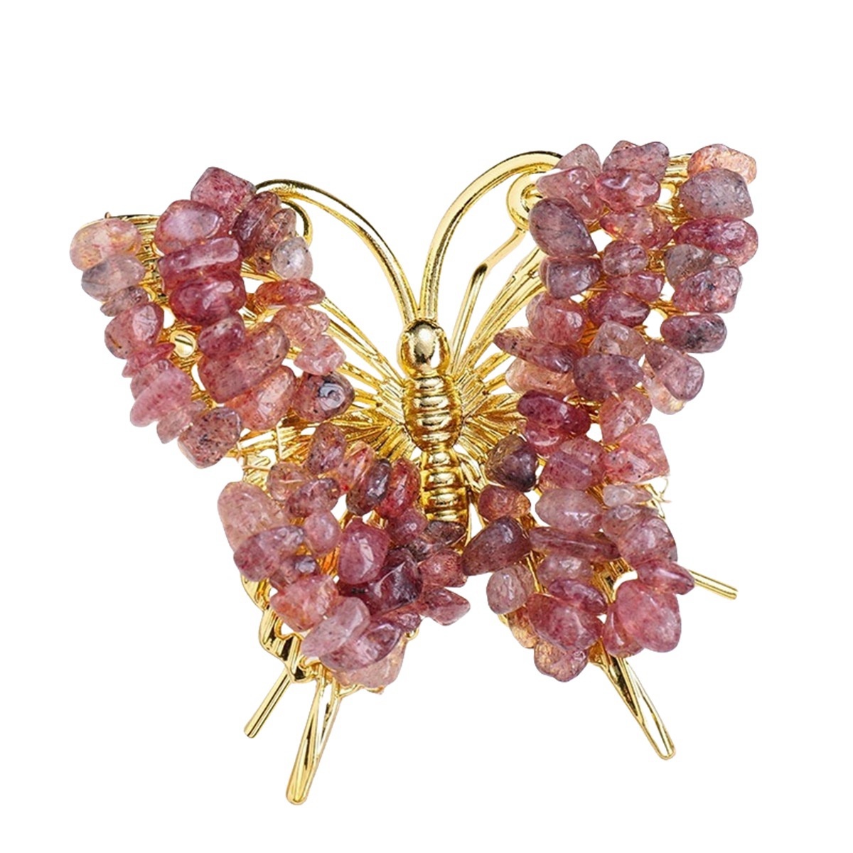 Butterfly Gemstone Decor for Office Table Home Chip Stone  Animal Ornament Decoration