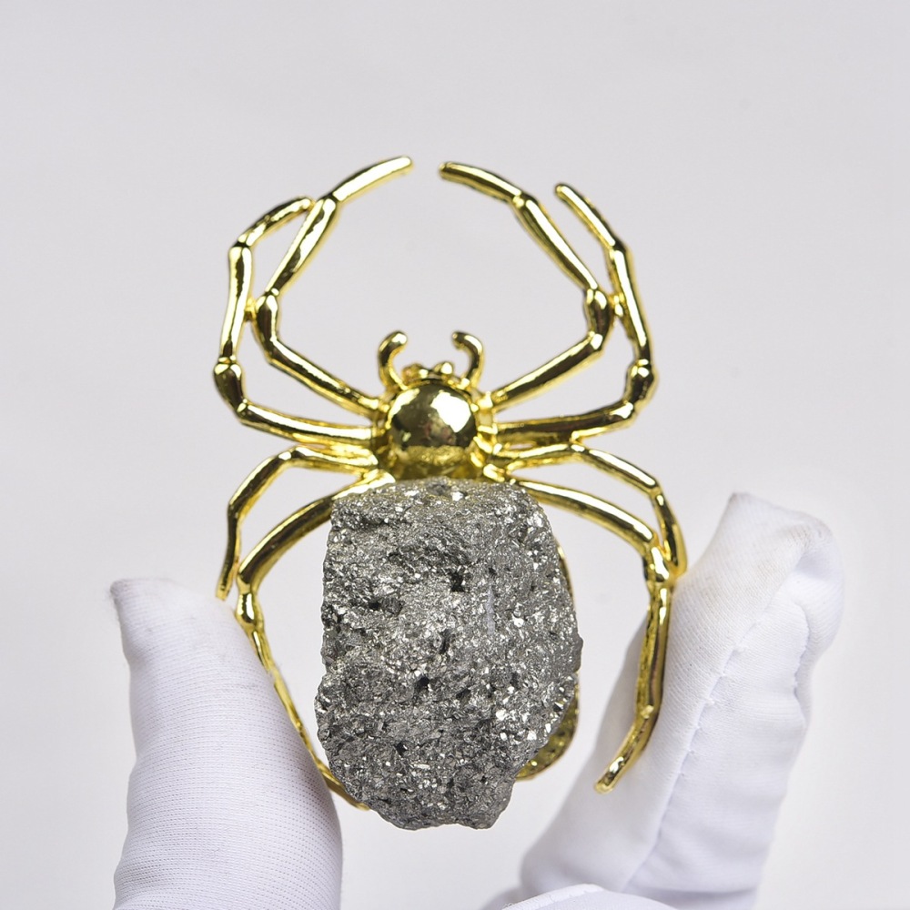 Druzy Crystal Spider Miniature Figurines Animals Ornament Home Decoration