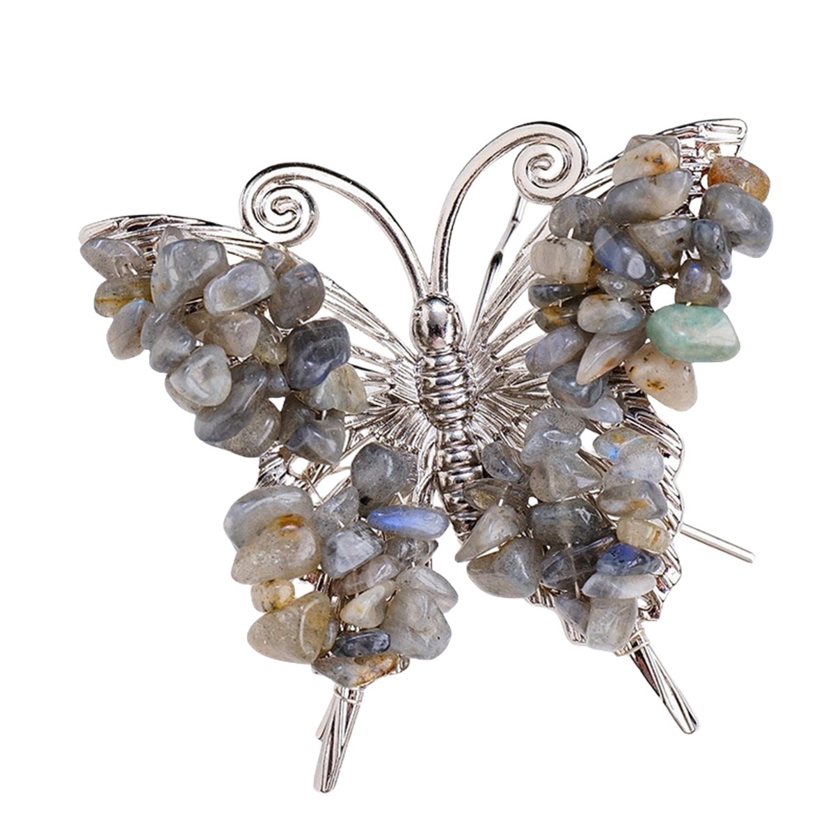 Butterfly Gemstone Decor for Office Table Home Chip Stone  Animal Ornament Decoration