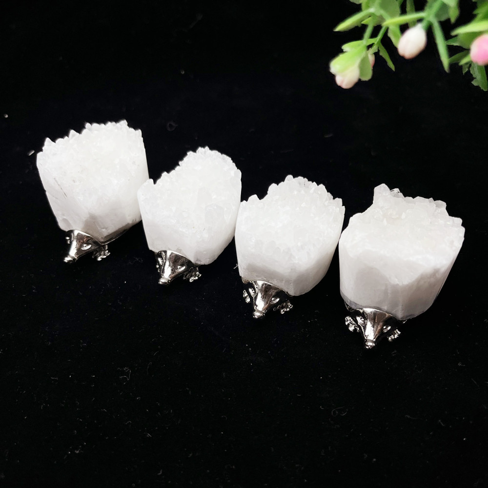 Druzy Crystal Hedgehog Miniature Figurines Animals Ornament Home Decoration