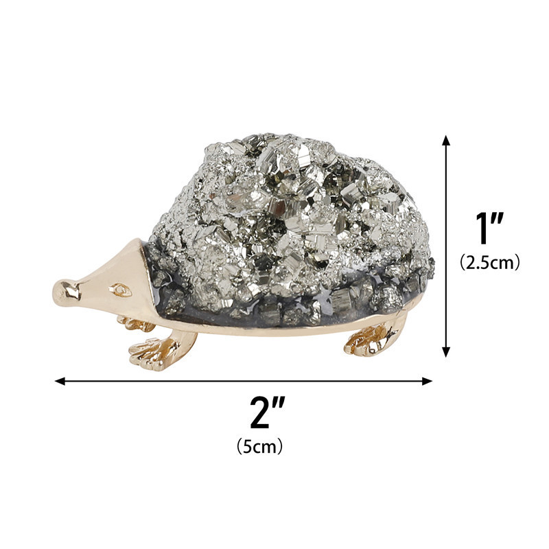 Druzy Crystal Hedgehog Miniature Figurines Animals Ornament Home Decoration